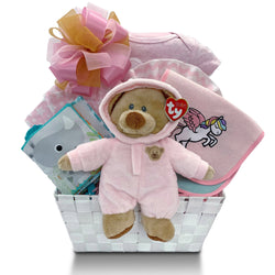 A Warm Welcome Baby Girl Gift Basket